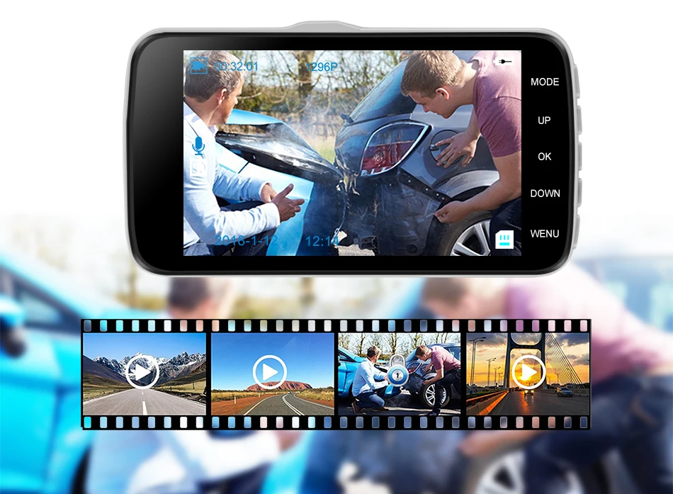 Ruccess DVR 4 Inch IPS Car DVR Dual Lens Camera Full HD 1080p Dash Camera with ADASFCWS Video Recorder Night Vision Dash Cam (31)
