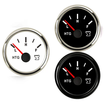 

52mm 0-190ohms Marine Sewage Level Gauge Stainless Steel Boat Sewage Tank Level Indicator Gauge Tool White/Black Universal