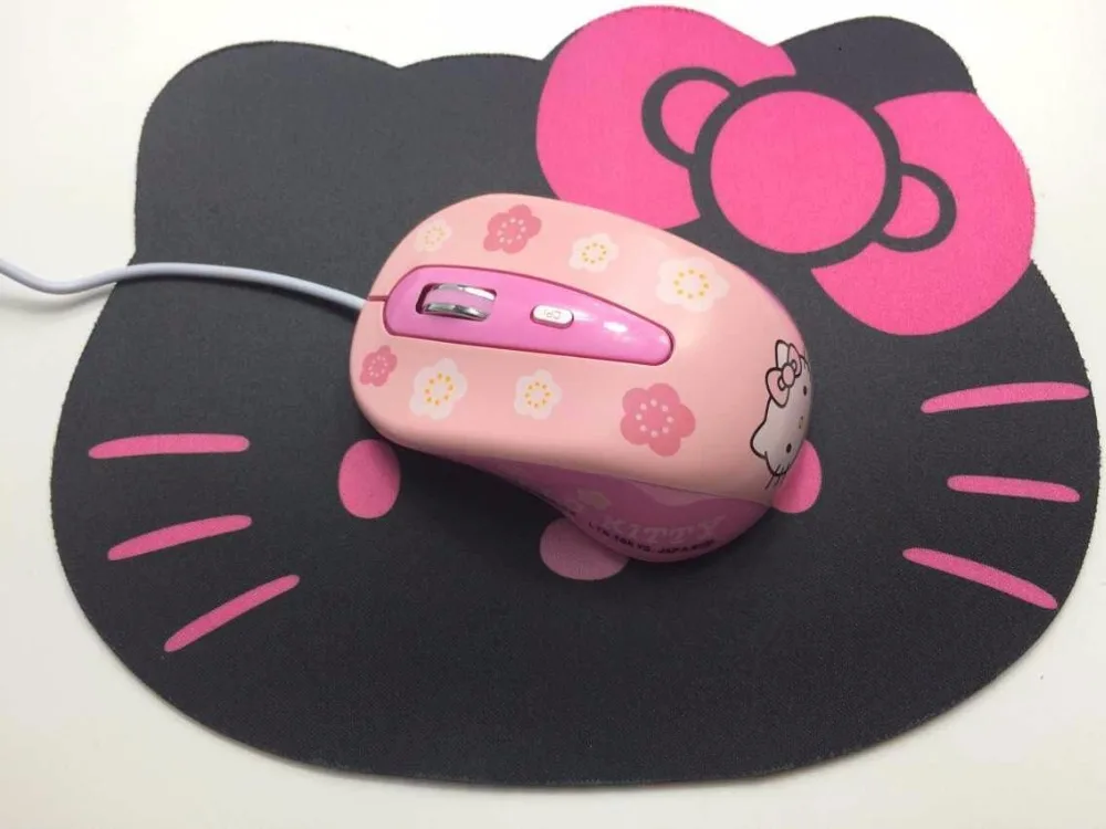 

Cute Pink Kitty nano cordless mouse cable optical USB wired 2.4G mini silent mouse for computer PC laptop ladies women girl