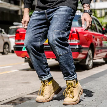 

2019 New Casual Men's Jeans Men Pant Personality Big Pockets Fashion Jeans Man Straight Denim Large Plus Size 30-46