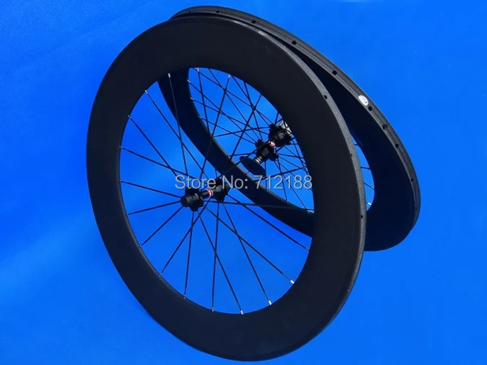 

WS-TW08 : 3k carbon Matt Cycling Road bike Tubular wheelset 88mm Bicycle Wheel Rim ( Basalt Brake Side ) HUB