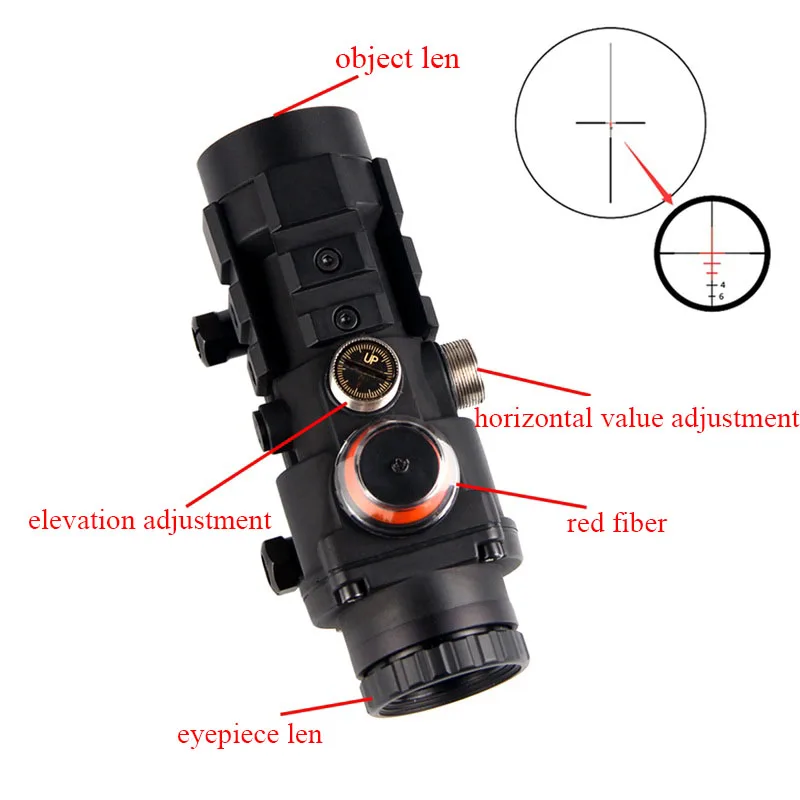 Тактический Оптический прицел SPINA OPTICS оптический с красной/зеленой призмой