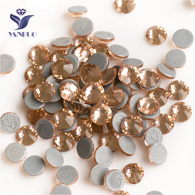 YANRUO 2058HF SS20 легкие персиковые 1440 шт. железные стразы горячей фиксации стеклянные с
