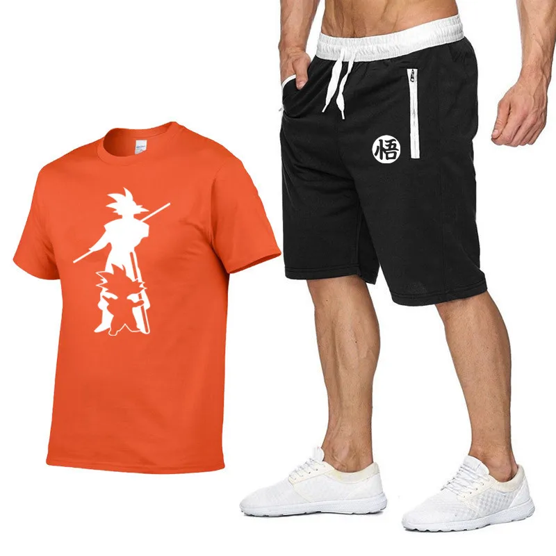 

Tracksuit Men Sets Male Sweatshirt Pants Summer Men's Cropped T Shirt Shorts Casual Suits Sportswear Mens Clothing