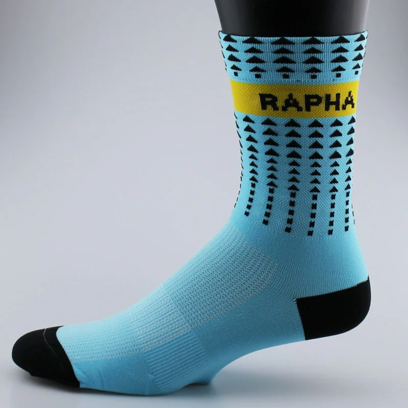 ZHUIYAN/высококачественные профессиональные Брендовые спортивные носки, защищающие ноги, дышащие впитывающие носки, длинные носки для велоспорта - Цвет: Небесно-голубой