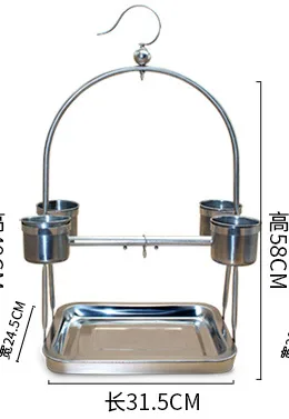 Портативный DIY Нержавеющая сталь подпоры для попугая Сталь Еда контейнеры пищевые лоток подъем стенд Аксессуары для птиц клетка для птиц CW077 - Цвет: M