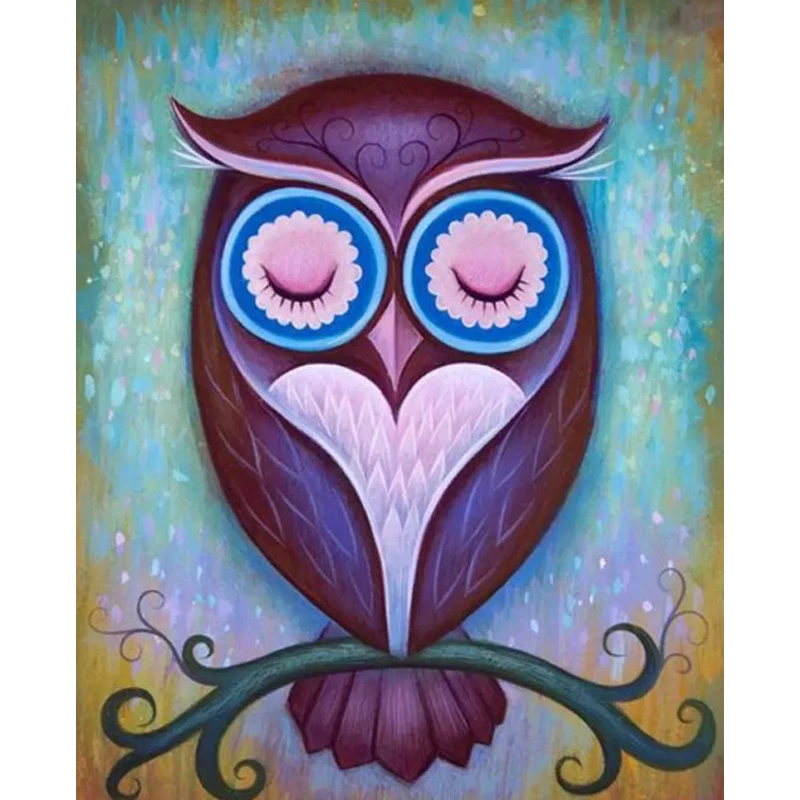 

YIKEE diamond painting 5d owl square Handmade Needlework DIY Diamond Embroidery Mosaic Rhinestone Picture k1875