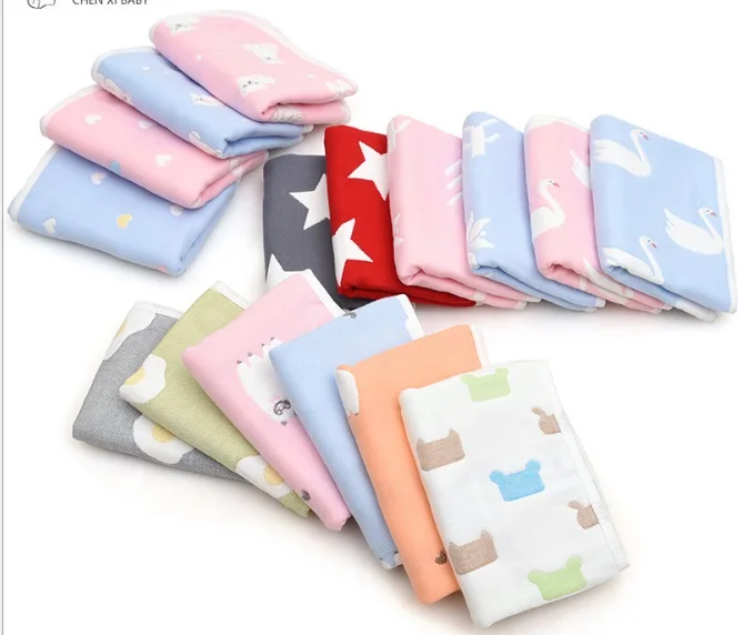 Cotton Gauze Kids Towel Toddler Soft 6 Layer Soft Gauze Baby Boys girls Face Towel Infant Absorbent Drying Bath Beach Face Towel