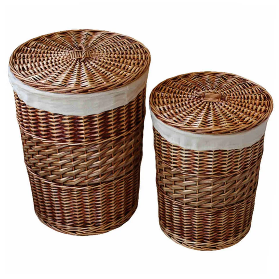 Home Storage Organization Handmade Woven Wicker Cattail Laundry