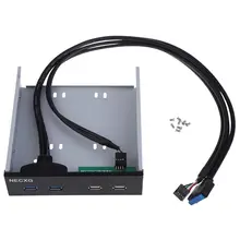 1 pcs Floppy Disk USB 3.0 19Pin 2 Ports Front Panel Bay Hub Bracket Cable