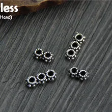 Uglyless Настоящее S 925 пробы серебряные круглые Бисер аксессуары ювелирные изделия DIY Spacer Выводы Винтаж полые ювелирной бижутерии