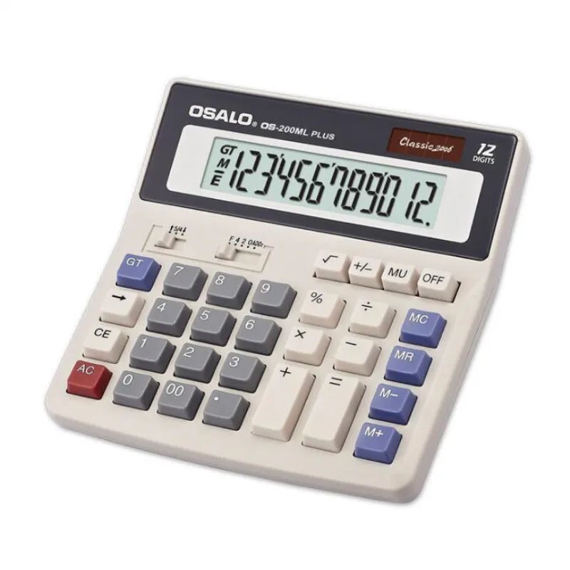 

200ML calculator desktop 12-digit display solar dual power OSALO calculators new style