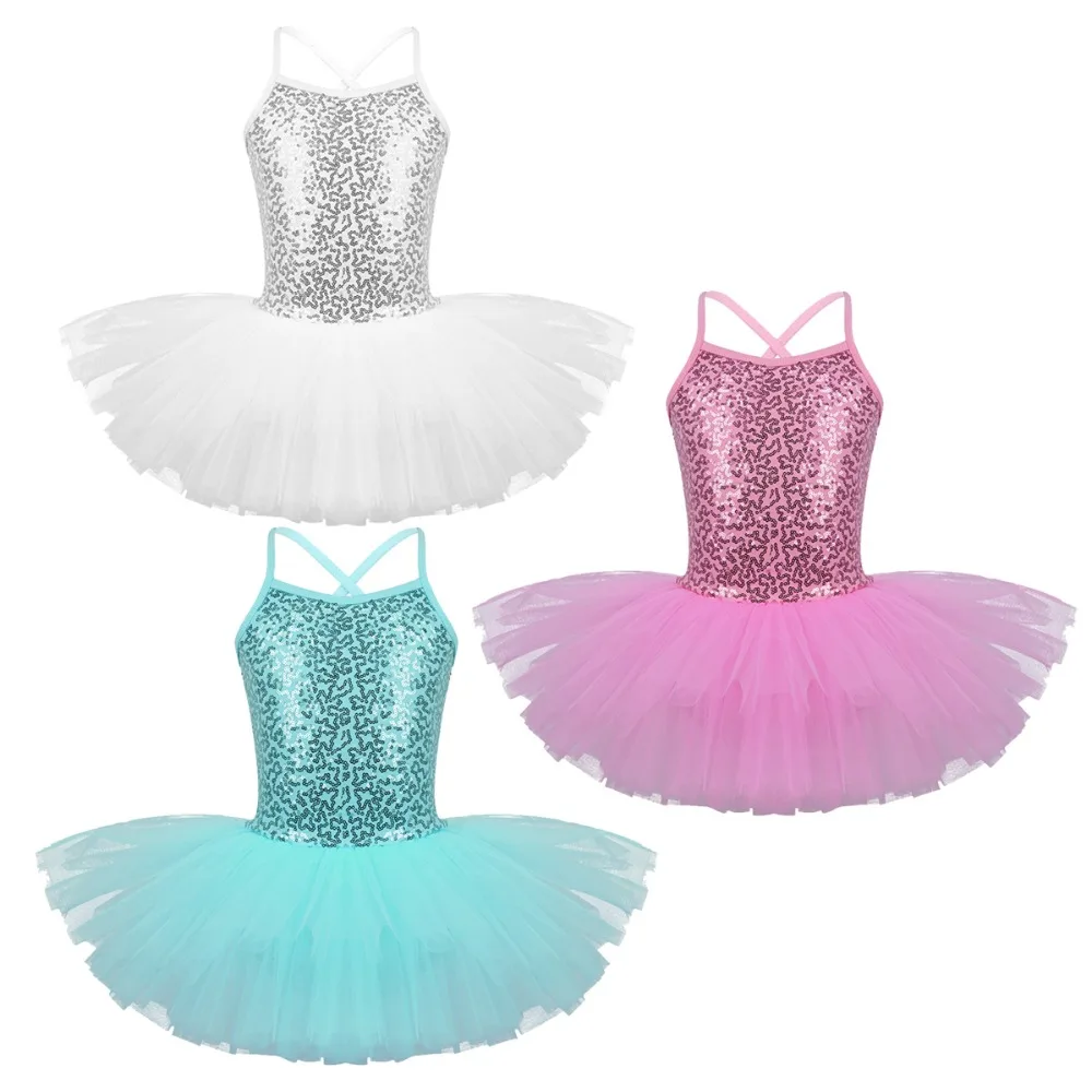 Toddler Girls Ballet Dress Kid Leotard Gymnastics Strap Tutu Skirt Fancy Costume