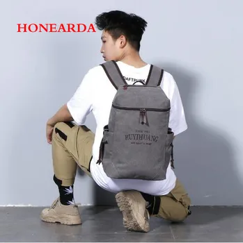 

Fashion large capacity travel canvas backpack men's backpack outdoor travel sports bag student bag male