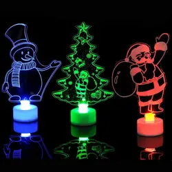 1 шт. красочные светодиодные декоративные фонари Новогодние товары Рождественская елка Снеговик Санта-Клаус украшения вечерние