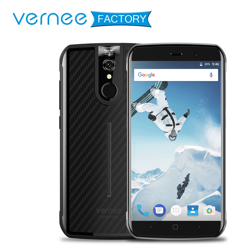 Vernee Active 6 ГБ 128 IP68 водонепроницаемый мобильный телефон 4G 5 5-дюймовый FHD Helio P25