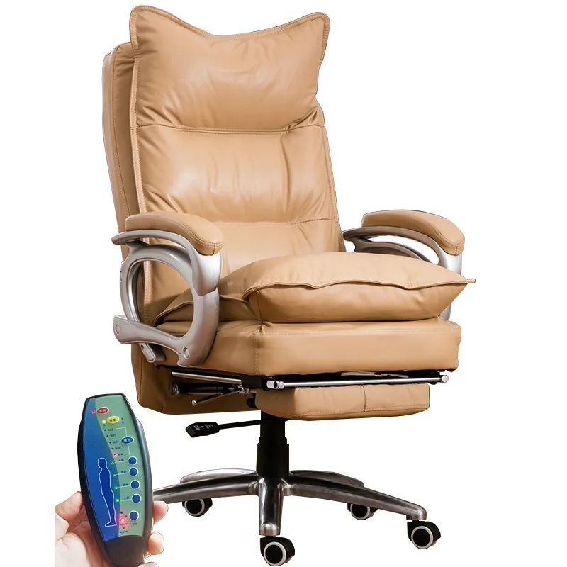Воловья кожа 515 офисное кресло с колесиком из натуральной кожи, эргономичное кресло с подставкой для ног