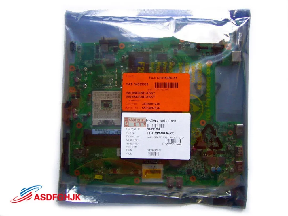 Original CP515980-XX para Fujitsu Lifebook A530 A531 AH530 AH531 placa base de ordenador portátil con GT525M DAFH5AMB8F0 100% TESED OK Original CP515980-XX para Fujitsu Lifebook A530 A531 AH530 AH531 placa base de ordenador portátil con GT525M DAFH5AMB8F0 100% TESED OK