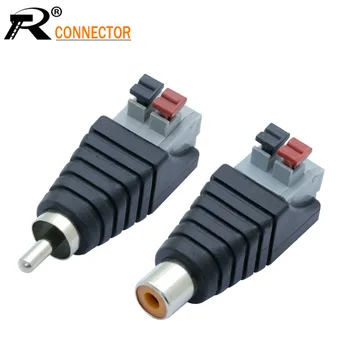 

10sets RCA Male&Female Video AV Balun RCA Male to AV Screw Terminal Block Plug connector
