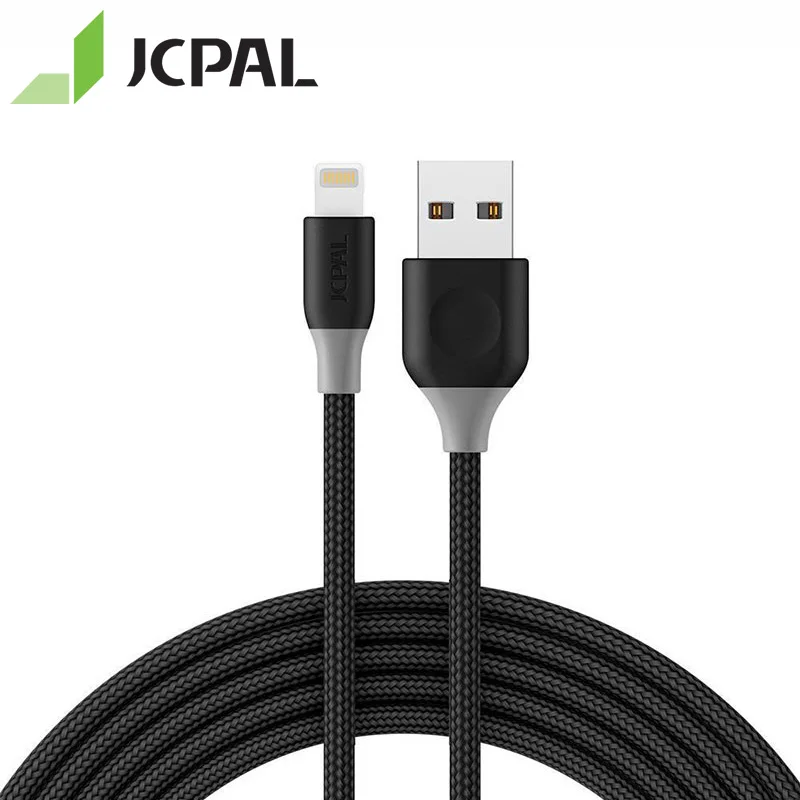 JCPAL кабель с сертификацией MFi для Lightning-USB кабель 8 pin для iPhone XS Max 2.4A