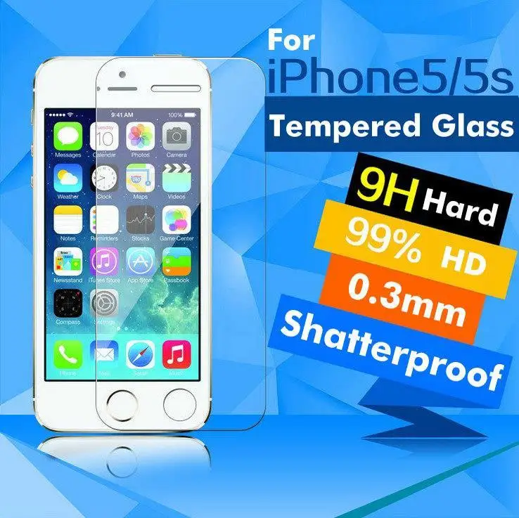 Закаленное стекло для iPhone 5 9H Высококачественная защитная пленка Взрывозащищенная защита экрана 9 6 SE|screen