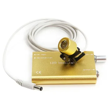 

Portable LED Head Light Lamp for Dental Surgical Medical Binocular Loupe Golden Color