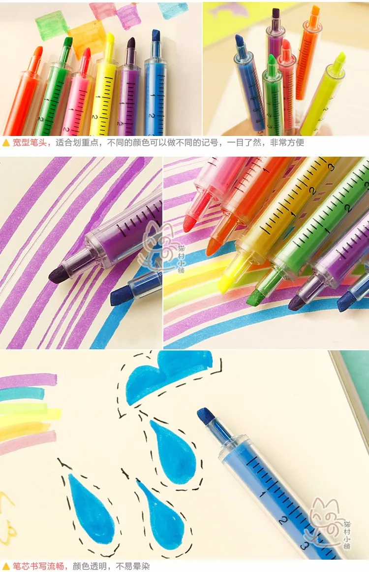 12 шт. Хайлайтер для студентов классная планировка ключ маркер милые конфеты цвета Корея творческие канцелярские принадлежности