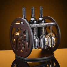 Семейная портретная деревянная винная рама Европейская стойка для виноградного вина деревянная винная рама стеклянная рама шкафа украшение вверх дном