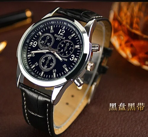Yazole кварцевые часы для мужчин новая мода задний светильник водонепроницаемый Бизнес повседневные мужские часы Reloj Hombre - Цвет: black black