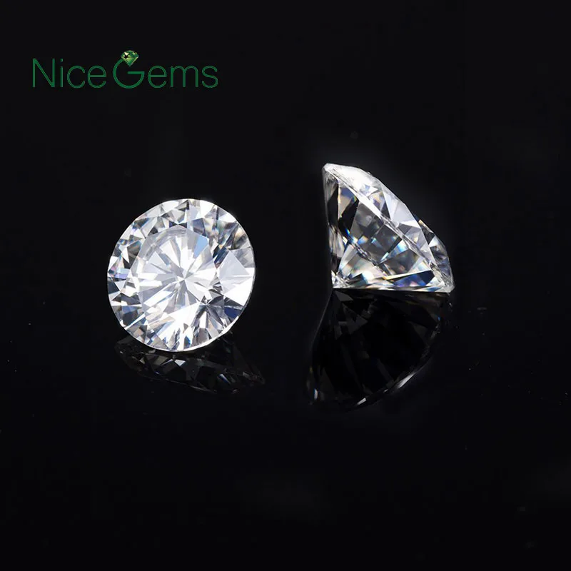 NiceGems бриллиантовая огранка муассаниты 3 мм-12 мм Муассанит D цвет отличный пропуск Алмазный тестер Свободный Камень для изготовления ювелирных изделий