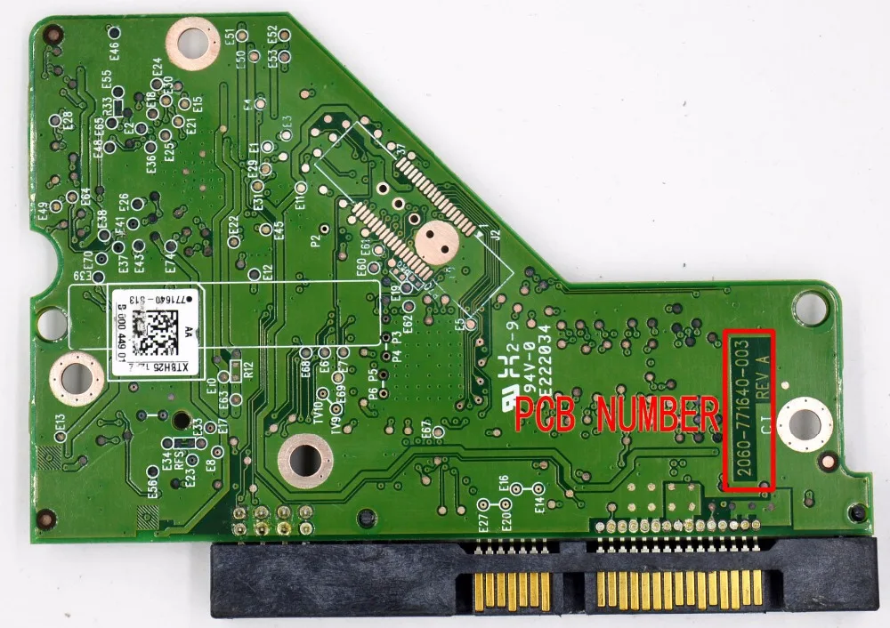 HDD PCB/WD3200AAKX WD5000AAKX/2060-771640-003 REV A, 2060-771640-003 REV P1/2060 771640 003/2061-771640-S13, 771640-S13