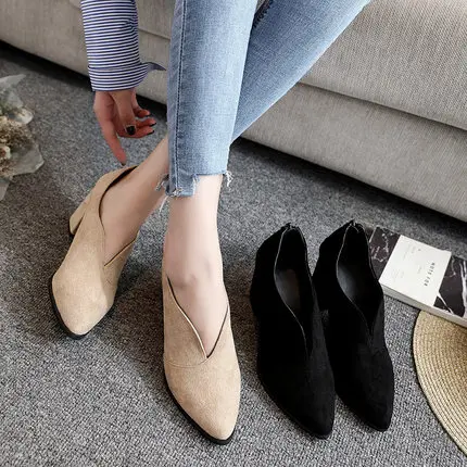 

Thick with a single shoes female summer 2019 new Korean version of the wild female shoes pointed ladies high heels female-1