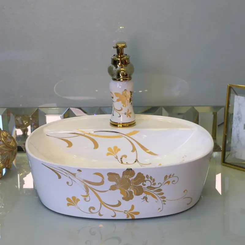 Европейский стиль Китайская раковина-умывальник искусство Цзиндэчжэнь столешница керамическая раковина для ванной комнаты раковина искусство раковина бабочка - Цвет: design 11