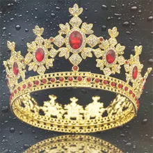 Роскошная корона в стиле барокко, свадебные диадемы и короны, круглая диадема, королевская диадема, королевская диадема, ободок, свадебные украшения для волос, аксессуары