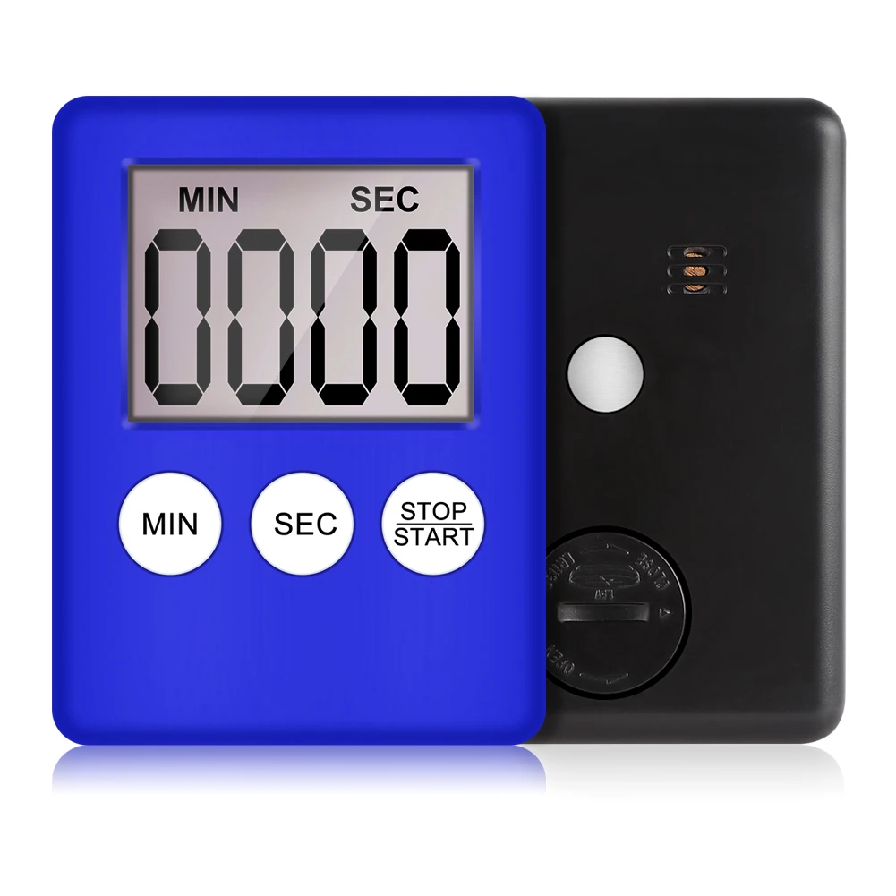 1 шт. помощник по приготовлению пищи кухонный таймер цифровой экран квадратный приготовления Будильник с таймером часы механизм набор(батарея в комплекте - Цвет: DeepBlueKitchenTimer