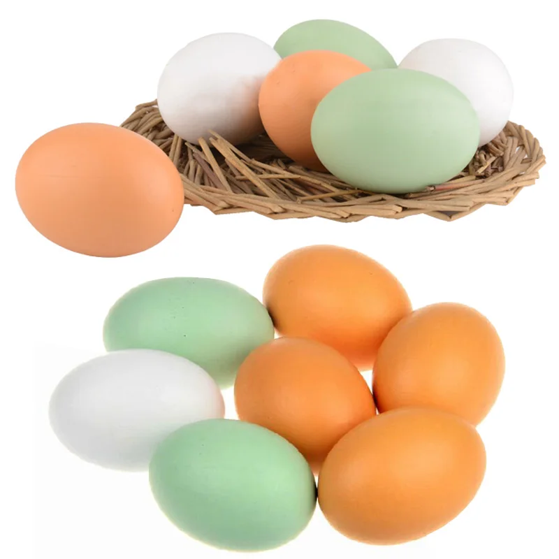 

6pcs/lot New DIY Wood Simulation Egg Pretend Play Kids Children's Gift Toys