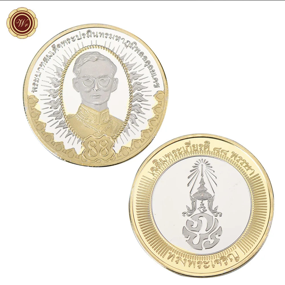 Памятная Золотая и серебряная монета WR Bhumibol Adulyadej с чехлом тайское король вызов