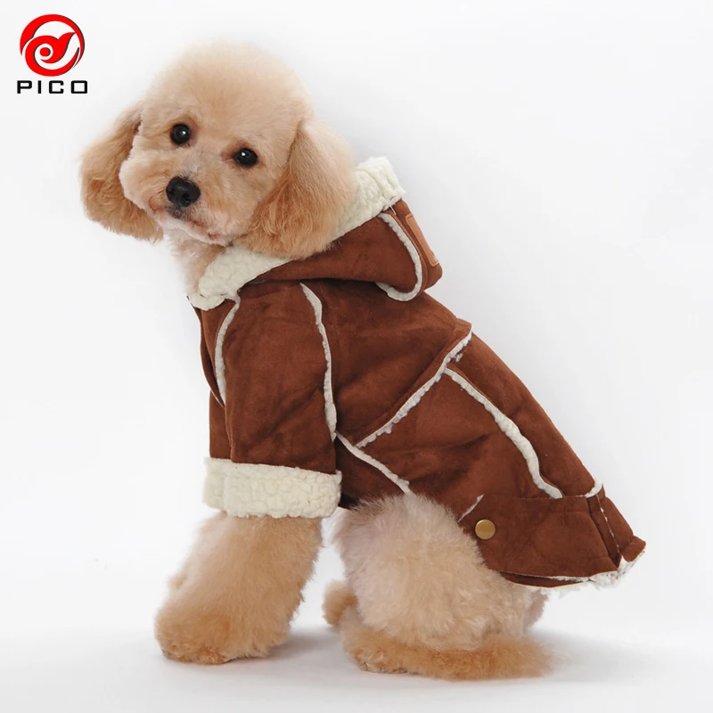 Anti suede leather winter warm pet dog clothes Jacket hot Thickening