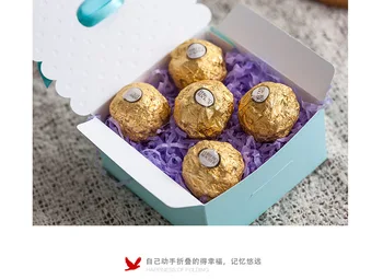 

50pcs/lot Cute Bear Baby Boy Birthday Party Shower Blue Sweet Bags Ribbon Laser Cut Candy Box Cases Favor Gifts for Kids