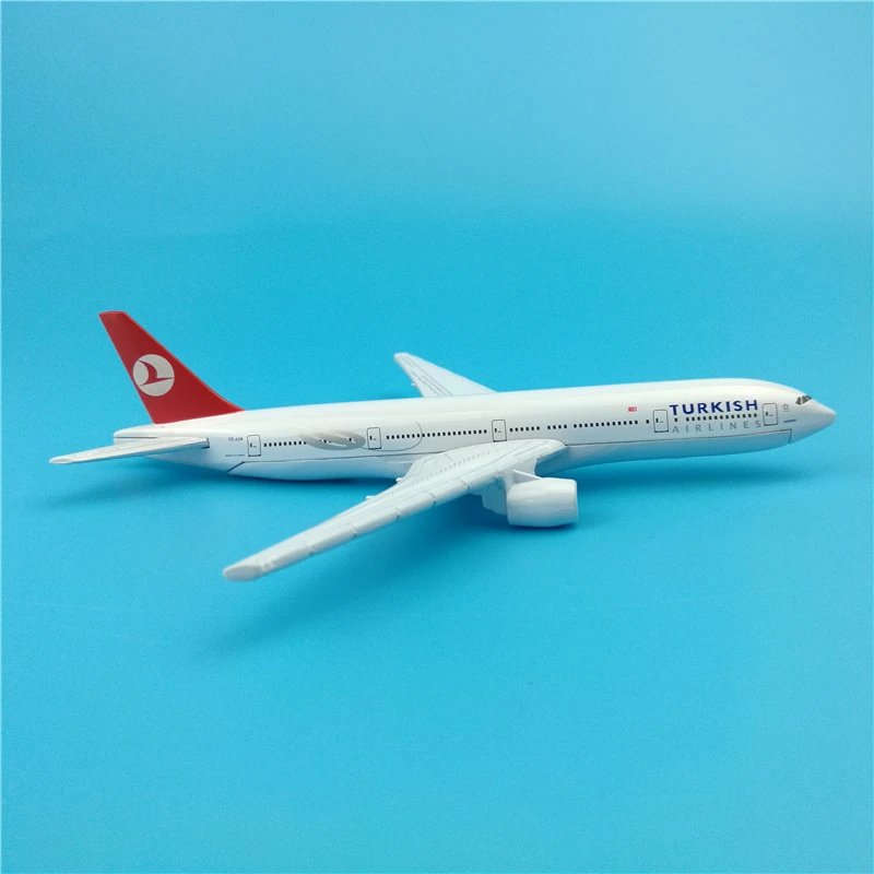 16 см Турция модель самолета B777 турецкий Boeing 777 имитационная окрашенные сплошные
