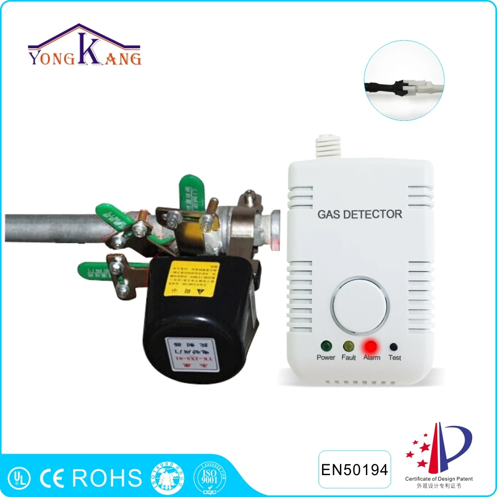 Yongkang Kitchen Cooking Gas Leak Alarm with DN20/DN25 Manipulator Valve for Gas Pipeline Shut