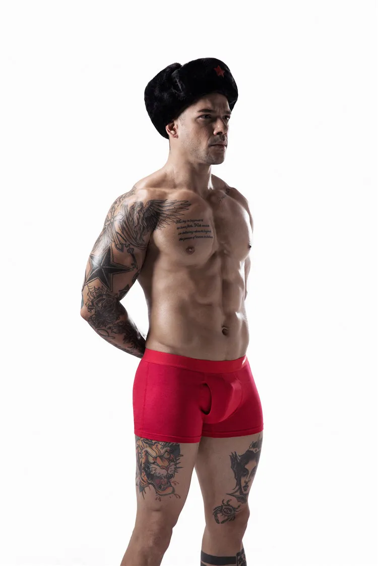 Cotton Mens Underwear Boxers Open Front Panties for Men Man Boxer Underwear Cuaces Calzoncillos