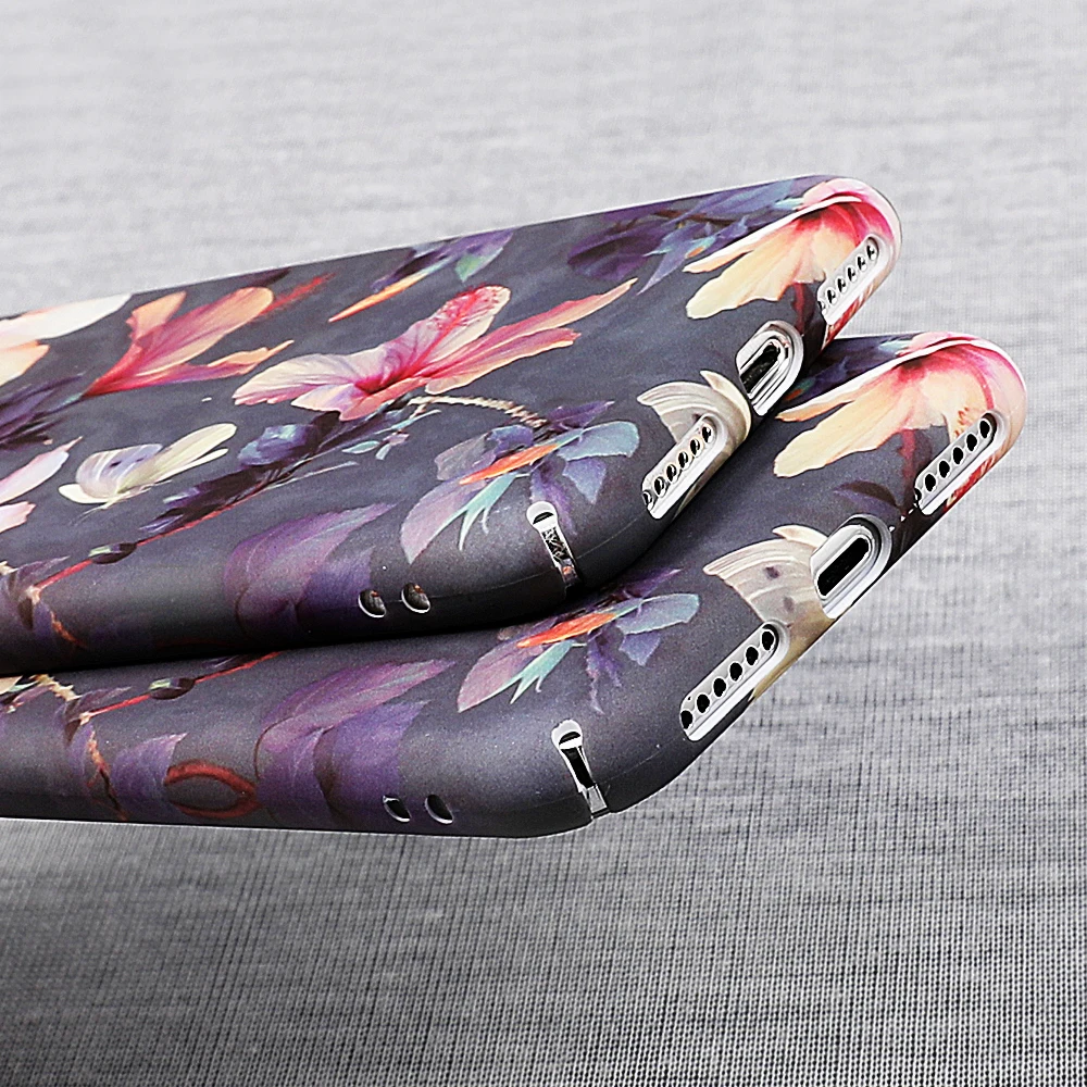 LOVECOM Banana Leaf Flowers Cherry Plants Phone Case For iPhone XR XS Max 5 5S SE 6 6S 7 8 Plus X XS Hard Scrub Phone Bags Case