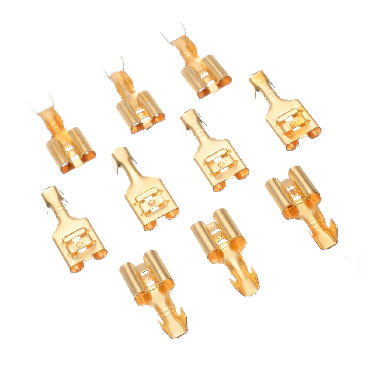 100pcs Spade Terminal Connector Cable Lugs Cable Plug 6.3mm Uninsulated Blank 0.5-1.5mm For Electrical Equipment