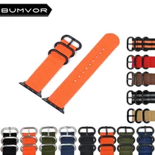 BUMVOR Nylon Watchband for iWatch Apple Watch 40/44MM 38/42MM Zulu Band Fabric Strap Wrist Belt Bracelet Black Blue Brown Green BUMVOR Nylon Watchband for iWatch Apple Watch 40/44MM 38/42MM Zulu Band Fabric Strap Wrist Belt Bracelet Black Blue Brown Green
