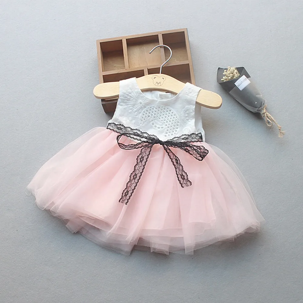 

MUQGEW Newborn Baby Girls Sleeveless Lace Dress Fashion O-Neck Ball Gown Dress elegant dress for girls deguisement enfant fille