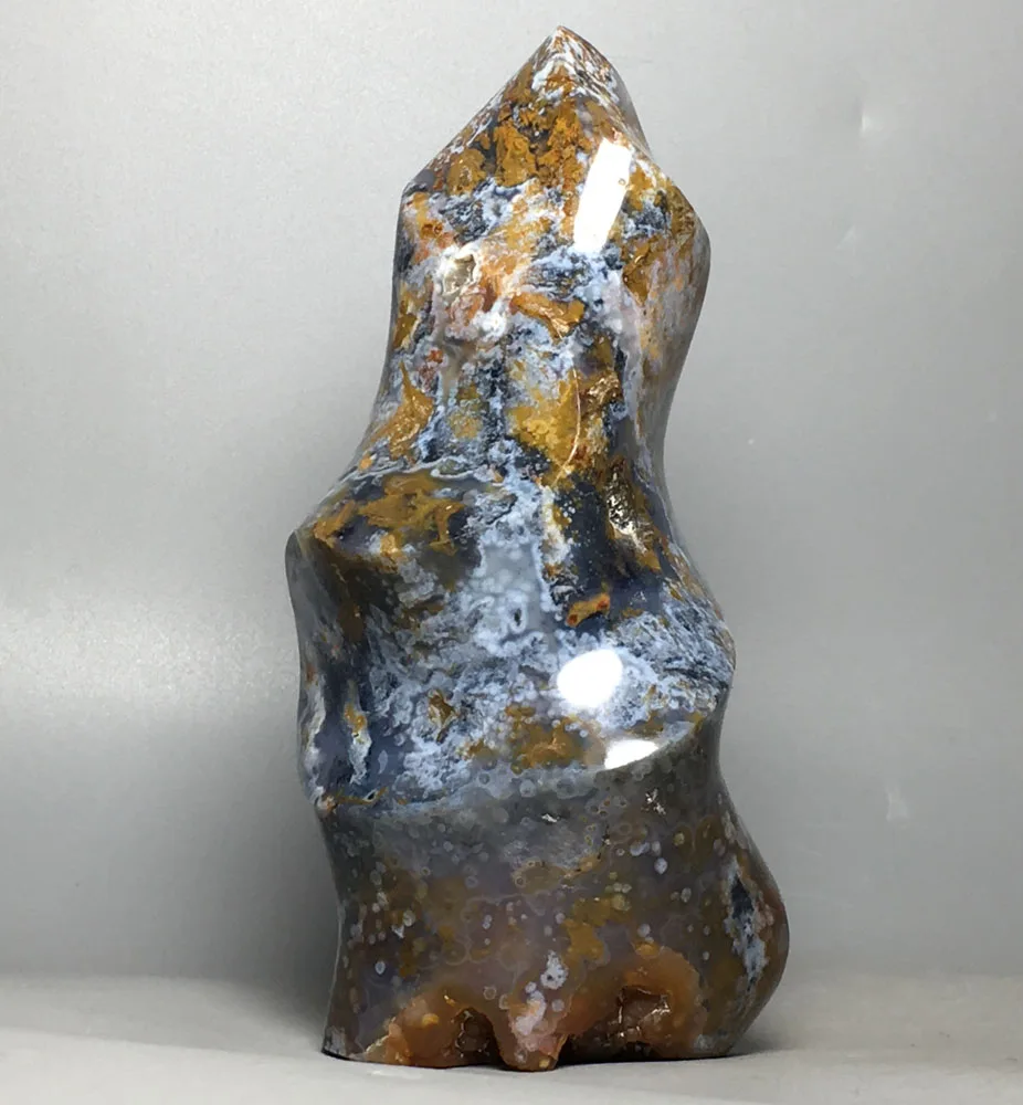 

359g Hot sale Natural crystal healing Home decoration polishing Ocean jasper flame