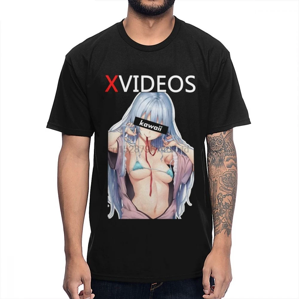 

For Man Kawaii Xvideos Cartoon Girl Ahegao Custom T Shirt Hip Hop Style Fashion T-shirt
