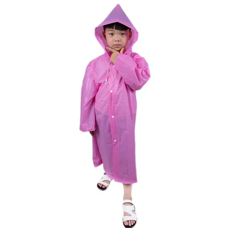 Детский утепленный дождевик из ЭВА для мальчиков; пончо для дождливой погоды с героями мультфильмов; детский дождевик для девочек; водонепроницаемые милые детские комплекты - Цвет: Розовый