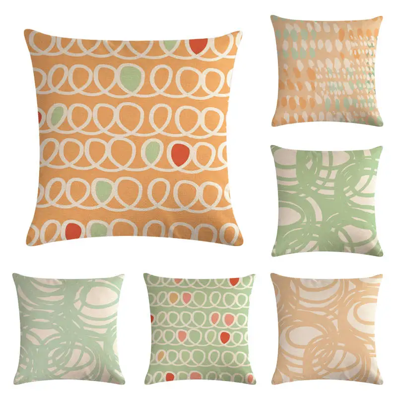 Decorative Pillows Case Colorful Orange Geometric Cushion Cover